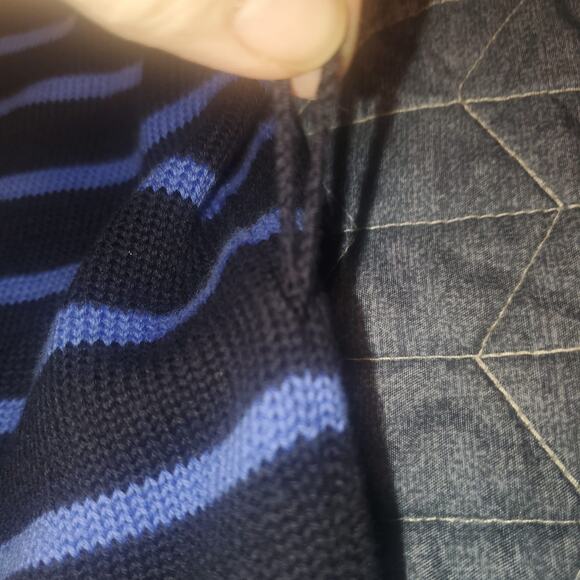 Talbots Size 1XP Petite Blue Striped Open Front Sweater Cardigan Pima Cotton - Picture 5 of 9